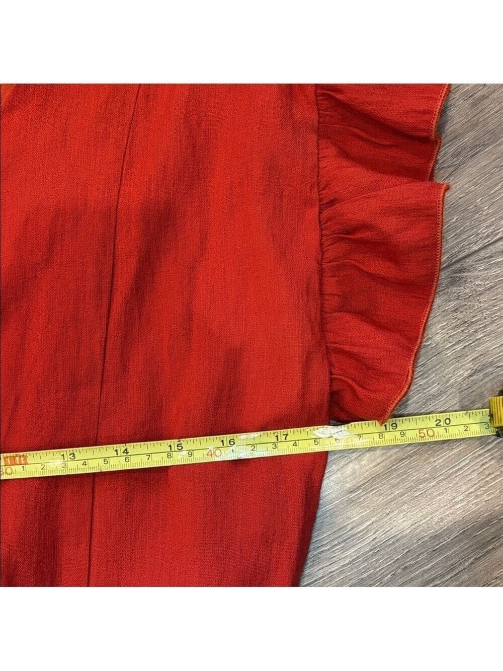 Windsor Red Ruched Drawstring Ruffle Mini Dress Date Night S 0577 - Picture 8 of 10